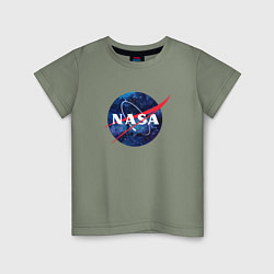 Футболка хлопковая детская NASA: Cosmic Logo, цвет: авокадо