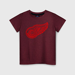 Футболка хлопковая детская Detroit Red Wings: Pavel Datsyuk, цвет: меланж-бордовый