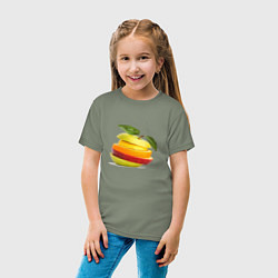 Футболка хлопковая детская Мега яблоко, цвет: авокадо — фото 2