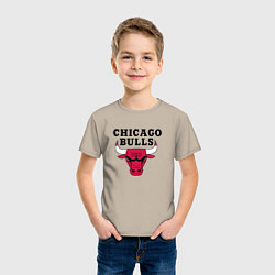 Футболка хлопковая детская Chicago Bulls, цвет: миндальный — фото 2