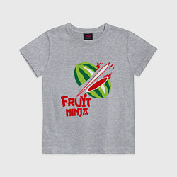 Футболка хлопковая детская Fruit Ninja, цвет: меланж