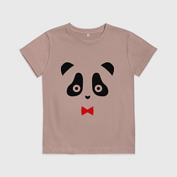 Футболка хлопковая детская Панда (мужская), цвет: пыльно-розовый