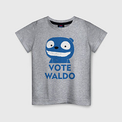Футболка хлопковая детская Vote Waldo, цвет: меланж
