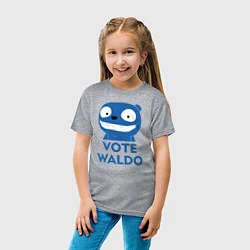 Футболка хлопковая детская Vote Waldo, цвет: меланж — фото 2