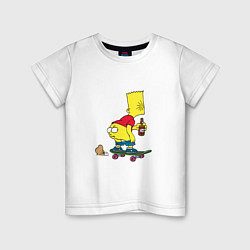 Футболка хлопковая детская Bart Simpson, цвет: белый