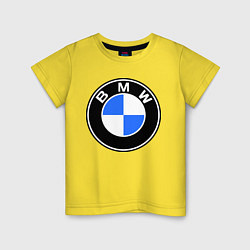 Футболка хлопковая детская Logo BMW, цвет: желтый