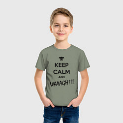 Футболка хлопковая детская Keep Calm & WAAAGH, цвет: авокадо — фото 2