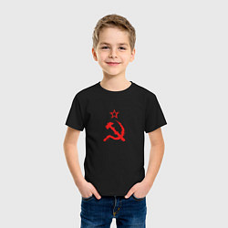 Футболка хлопковая детская Atomic Heart: СССР, цвет: черный — фото 2