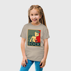 Футболка хлопковая детская Rock Pony, цвет: миндальный — фото 2