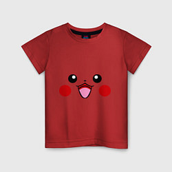 Футболка хлопковая детская Happy Pikachu, цвет: красный