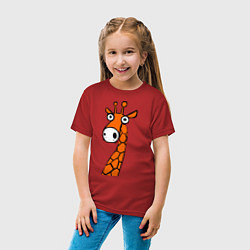 Футболка хлопковая детская Дикий жирафик, цвет: красный — фото 2