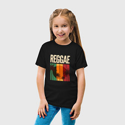 Футболка хлопковая детская Reggae, цвет: черный — фото 2