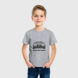 Футболка хлопковая детская DeLorean, цвет: меланж — фото 2