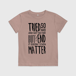 Футболка хлопковая детская Linkin Park: Tried so Hard, цвет: пыльно-розовый