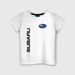 Футболка хлопковая детская Subaru Style, цвет: белый