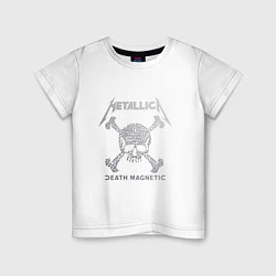 Футболка хлопковая детская Metallica: Death magnetic, цвет: белый