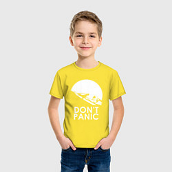 Футболка хлопковая детская Elon: Don't Panic, цвет: желтый — фото 2