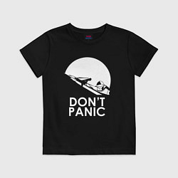 Футболка хлопковая детская Elon: Don't Panic, цвет: черный