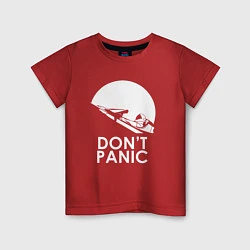 Футболка хлопковая детская Elon: Don't Panic, цвет: красный