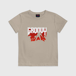 Футболка хлопковая детская Evil Dead: Groovy, цвет: миндальный