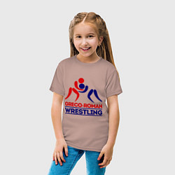 Футболка хлопковая детская Greco-roman wrestling, цвет: пыльно-розовый — фото 2