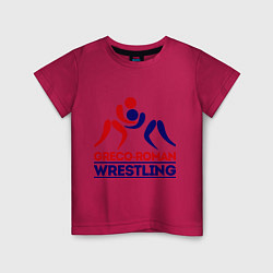 Футболка хлопковая детская Greco-roman wrestling, цвет: маджента