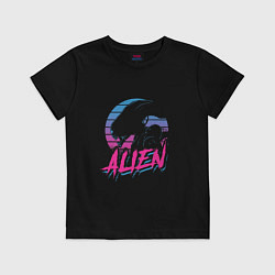 Футболка хлопковая детская Alien: Retro Style, цвет: черный