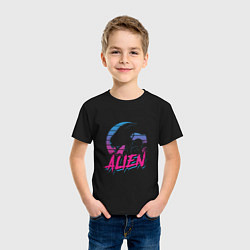 Футболка хлопковая детская Alien: Retro Style, цвет: черный — фото 2