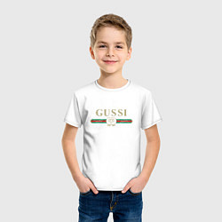 Футболка хлопковая детская GUSSI Brand, цвет: белый — фото 2