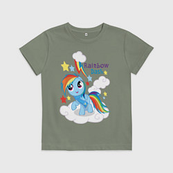 Футболка хлопковая детская Rainbow Dash, цвет: авокадо