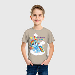 Футболка хлопковая детская Rainbow Dash, цвет: миндальный — фото 2