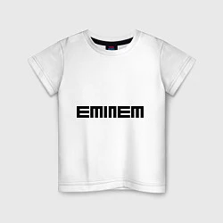 Футболка хлопковая детская Eminem: minimalism, цвет: белый