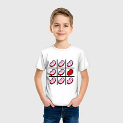 Футболка хлопковая детская Minecraft Hearts, цвет: белый — фото 2
