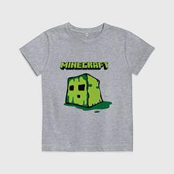Футболка хлопковая детская Minecraft Creeper, цвет: меланж