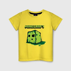 Футболка хлопковая детская Minecraft Creeper, цвет: желтый