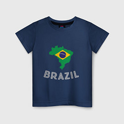 Футболка хлопковая детская Brazil Country, цвет: тёмно-синий