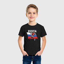 Футболка хлопковая детская Football Russia, цвет: черный — фото 2
