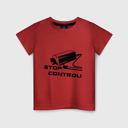 Футболка хлопковая детская Stop control (нет контролю), цвет: красный