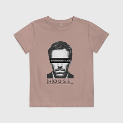 Футболка хлопковая детская Everyboy Lies, цвет: пыльно-розовый