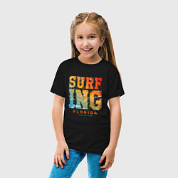 Футболка хлопковая детская Surfing Florida, цвет: черный — фото 2