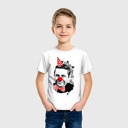 Футболка хлопковая детская Евгений Петросян клоун, цвет: белый — фото 2