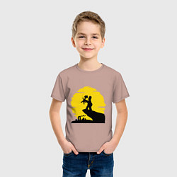 Футболка хлопковая детская Homer & Bart, цвет: пыльно-розовый — фото 2