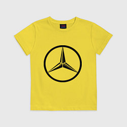 Футболка хлопковая детская Mercedes-Benz logo, цвет: желтый