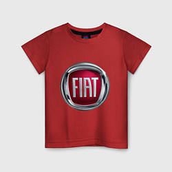 Футболка хлопковая детская FIAT logo, цвет: красный