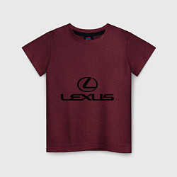 Футболка хлопковая детская Lexus logo, цвет: меланж-бордовый