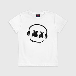Футболка хлопковая детская Marshmello Music, цвет: белый