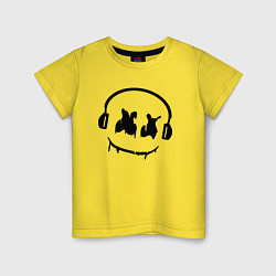 Футболка хлопковая детская Marshmello Music, цвет: желтый