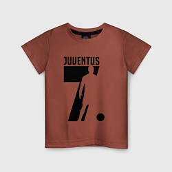Футболка хлопковая детская Juventus: Ronaldo 7, цвет: кирпичный