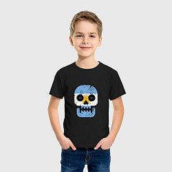 Футболка хлопковая детская Argentina Skull, цвет: черный — фото 2