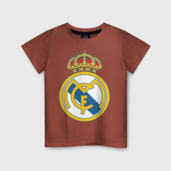 Футболка хлопковая детская Real Madrid FC, цвет: кирпичный